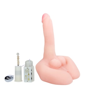OdinsShop 21 cm Oynar Başlı Titreşimli Sesli Çift Girişli Realistik Vibratör Masturbatör Penis