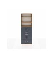 Arges Dolap 4 Raflı 4 Çekmeceli 2 Kapaklı 88x30x243 Çam-Antrasit
