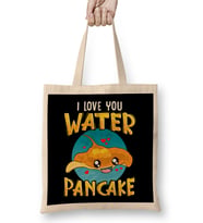 I Love You Water Pancake Adorable Stingray Pun Bez Çanta Uzun Saplı