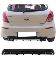 Hyundai i20 Siyah Difüzör Çiftli Kare Egzoz Görünümlü D Tip Difizör