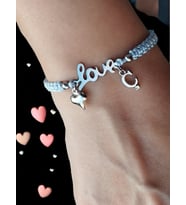 Sevgililer Günü Özel, Çelik Charm ve Harf Detaylı Kadın Bileklik