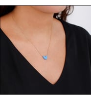KELEBEK OPAL 925 AYAR GÜMÜŞ KOLYE