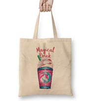 Magical Drink Unicorn Milkshake Pixel Art Bez Çanta Uzun Saplı
