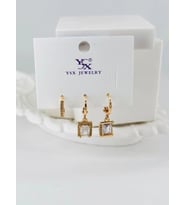 Zirkon Taşlı Üçlü Kombin Küpe - Kp00433