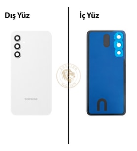 Samsung A54 Beyaz Arka Kapak Arka Cam Batarya Kapağı Lazer Kesim Kapak Pil Kapağı Back Cover