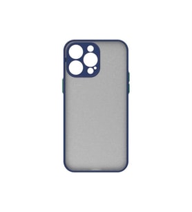 Coverzone iPhone 14 Pro Max ?le Uyumlu K?l?f Lastik Desen Kenar Kamera Korumal? Parmak izi yapmayan tozdan ve kirden koruyan iPhone 14 Pro Max ?le Uyumlu K?l?f Arkas? ?effaf Halx Lacivert