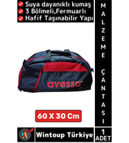 #Çanta Suya Dayanıklı Kumaş Spor Okul Futbol Antrenman 3 Bölmeli Fermuarlı Malzeme Çantası 60X30 Cm