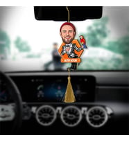 Kişiye Özel Şovmen Karikatürlü Ahşap Dikiz Ayna Araba Süsü