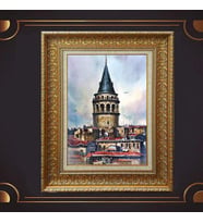 Gold Altın Kalın Çerçeveli Paspartulu Tablo c1434