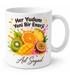 Meyve Suyu Sıkanlara Enerji Patlaması Tropikal Renkli Kupa Bardak Hediye
