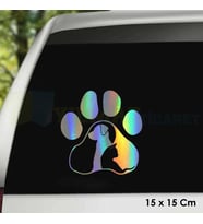 Kedi Köpek Pati Hologram Oto Sticker Cam Araba Yapıştırma Çıkartma Aksesuar Modifiye 15 X 15 Cm