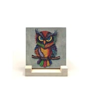 Baykuş Baskılı Taş Masaüstlük 10X10
