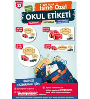 Okul Etiketi Şimşek Mcqueen Kalem Defter Etiketi Özel İsim Yazılabilen Etiket Seti - İsim Etiketi-T561-OE32