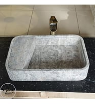 Gümüş Traverten Lüx Lavabo