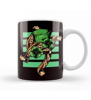 Irish Ireland Horseshoe Lucky Shamrock Saint Patrick Day Kupa Bardak Porselen