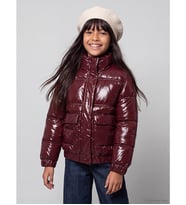 LCW Kids Bordo Parlak Görünümlü Kız Çocuk Su İtici Şişme Mont