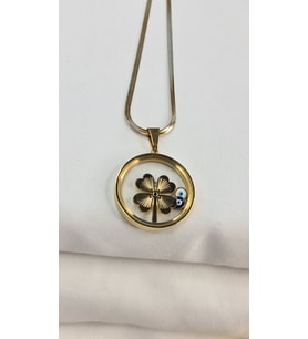 Çerçeveli Yonca Kolye - Altın
