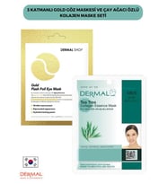3 Katmanlı Gold Göz Maskesi ve Çay Ağacı Özlü Kolajen Maske Seti 2 Adet
