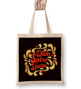 Latin Phrase Language Dum Spiro Spero Education Motivation Bez Çanta Uzun Saplı
