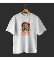 Orange White Cartoon Illustration Hello Sunshine Cute T-shirt (Beyaz)