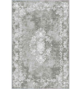 Eliana Home Baskılı, Yıkanabilir Kaymaz Taban Salon Halısı LNA1228 100x150 cm (Gri)