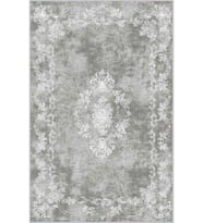 Eliana Home Baskılı, Yıkanabilir Kaymaz Taban Salon Halısı LNA1228 100x150 cm (Gri)