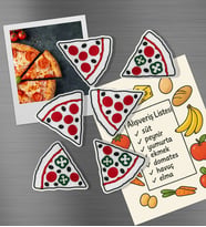Dumanicus Pizza Dilimleri Buzdolabı Magneti, Dolap Süsü 6'lı Paket