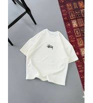 Erkek Kısa Kol Yazlık Tişört Bisiklet Yaka Baskılı Oversize T-Shirt - Beyaz