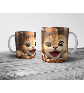 Pixxa Kedi Cat Optik İllüzyonlu Kupa Bardak Model 2