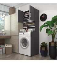 Kenzlife çamaşır makinesi dolabı hayzum gri 180*066*55 banyo kiler çift kapaklı arkalıklı (Karışık)