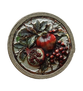 e38 EL İŞÇİLİĞİ FOLYO KABARTMA NAR TABLO 35*35 CM - 6619