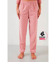 Lüx Polar Cepli Kışlık Kadın Pijama Altı ra3 (Pembe)