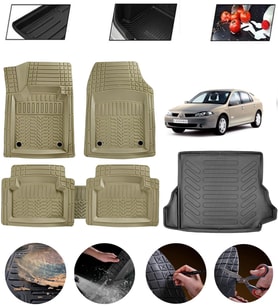 Renault Laguna 2 2001-2007 Uyumlu Paspas Araca Özel Bagaj Havuzu MBS Bej