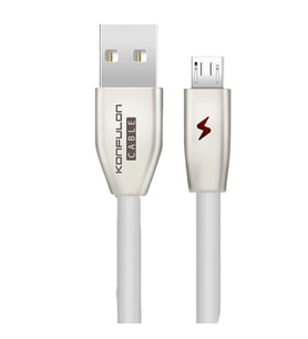 S53 Led Işıklı Micro Usb Kablo 1M 3A - Beyaz