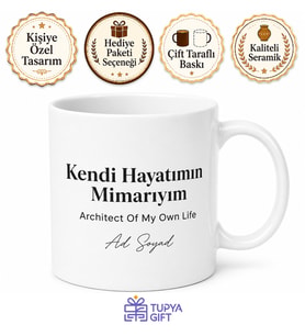 Architect Of My Own Life Yazılı Kendi Hayatımın Mimarıyım Kupa Bardak Hediye