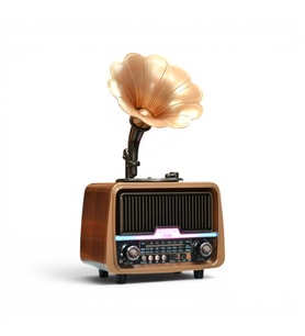 Nostaljik Gramafon Radyo,Bluetooth Trend Tasarım Nostalji Radyo