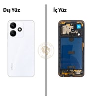 Infinix Hot 30İ Beyaz Uyumlu Orta Kasa Full Kasa Kapak Gövde Housing
