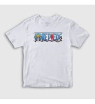Presmono Unisex Çocuk Beyaz Anime One Piece T-Shirt 135052tt (Beyaz)