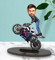 Kişiye Özel Motorcu Tasarımlı Karikatür Biblo