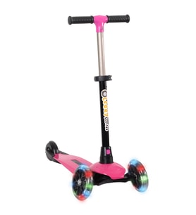 LEDDY PEMBE LED IŞIKLI 3 TEKERLEKLİ KATLANABİLİR SCOOTER MAX 50 KG (Standart)