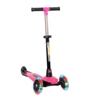 LEDDY PEMBE LED IŞIKLI 3 TEKERLEKLİ KATLANABİLİR SCOOTER MAX 50 KG (Standart)