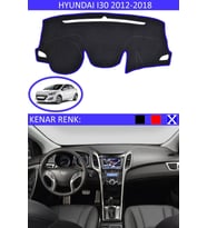 Hyundai I30 2012-2018 Için Uygun Torpido Koruma Halısı Siyah Kenar Renk Mavi