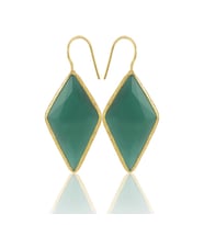 Kadir Jewellery 22 Ayar Altın Kaplama Vintage Küpe -El İşçiliği Ve Hipoalerjenik Küpe (K.Yeşil)