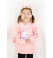 Breeze Kız Çocuk Sweatshirt Tavşancık Baskılı 1.5-5 Yaş, Pembe