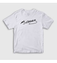 Presmono Unisex Çocuk Beyaz Kemal Atatürk İmzalı T-Shirt 421523tt (Beyaz)