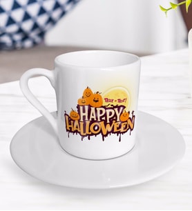BK Gift Happy Halloween Tasarımlı Türk Kahvesi Fincanı-3