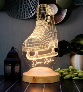 Buz Pateni 3D LED Lamba - Artistik Buz Pateni Sporcusu ve Antrenörüne Özel Hediyesi, Kişiye Özel İsimli, Edea Sevenlere