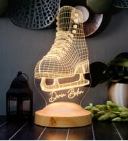 Buz Pateni 3D LED Lamba - Artistik Buz Pateni Sporcusu ve Antrenörüne Özel Hediyesi, Kişiye Özel İsimli, Edea Sevenlere