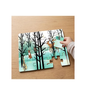 Ormandaki Hayvanlar Tasarımlı 24 Parça Ahşap Çocuk Puzzle MPK0539