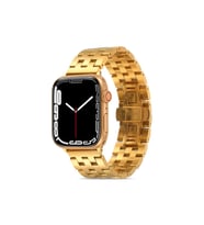 Apple Watch Ultra 49mm Uyumlu Kordon Metal Geçmeli Paslanmaz KRD-20 Kayış (Gold)
